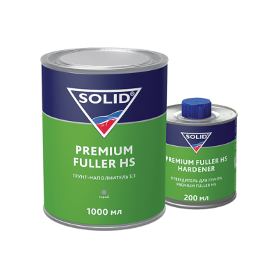 Грунт-наполнитель 5:1 SOLID PREMIUM FULLER HS (1000мл+200мл)- серый